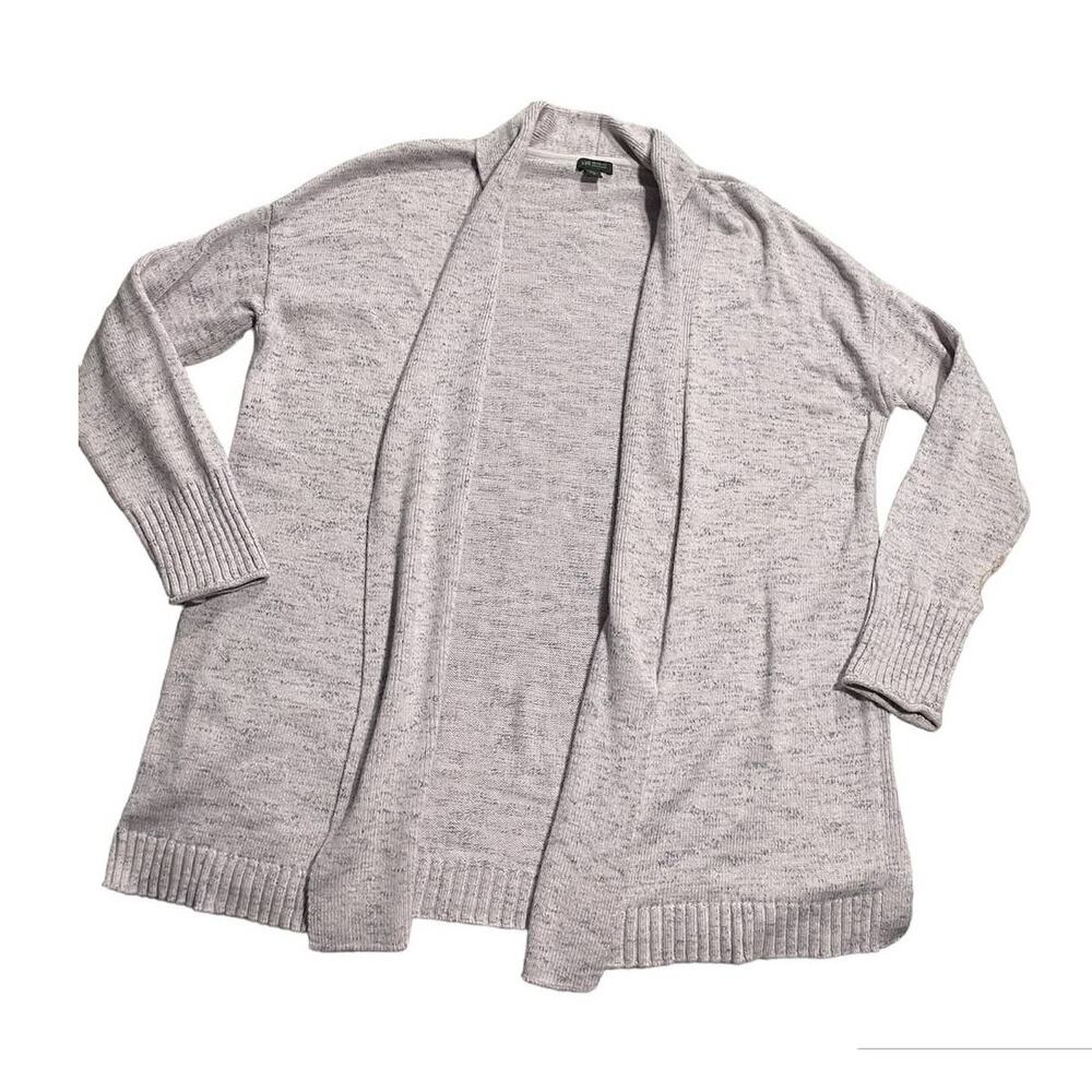 J Jill Cardigan Sweater Womens Medium Wearever Collection Open Front Knit Purple